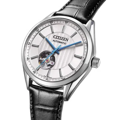 Pre-owned Citizen Collection Nh9111-11b Mechanical Automatic Watch Black Leather Band 40mm
