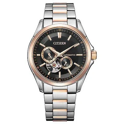 Pre-owned Citizen Collection Np1014-77e Black X Gold Mechanical Automatic Men Watch Japan