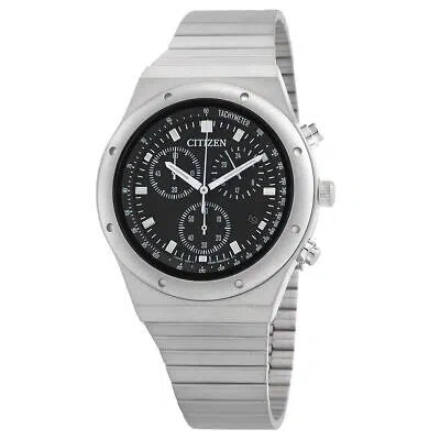 Pre-owned Citizen Collection Record Label 1984 Chronograph At2540-57e Eco-drive Watch 38mm