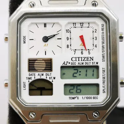 Pre-owned Citizen Collection Record Label Thermo Sensor Jg2120-65a Unisex Watch In Box