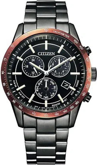 Pre-owned Citizen Collection Watch Men's Bl5495-72e Black Analog Round Face Chronograph