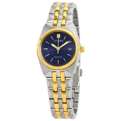 Citizen Corso Eco-drive Blue Dial Two-tone Ladies Watch Ew2294-53l In Gold