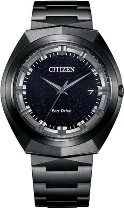 Pre-owned Citizen Creative Lab Bn1015-52e Black Eco-drive 365 Solar Sapphire Watch Men