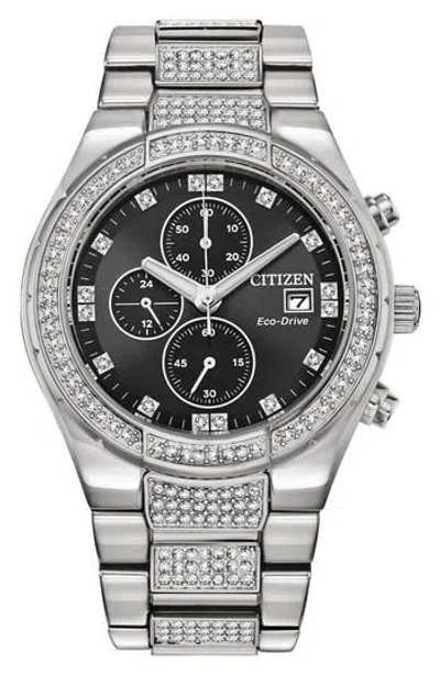Citizen Crystal Bracelet Watch, 42mm In Silver