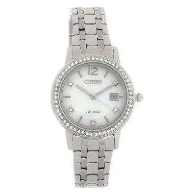 Citizen Crystal-set Stainless Steel Watch In Silver