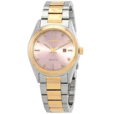 Pre-owned Citizen Diamond Pink Dial Watch Ew2706-58x