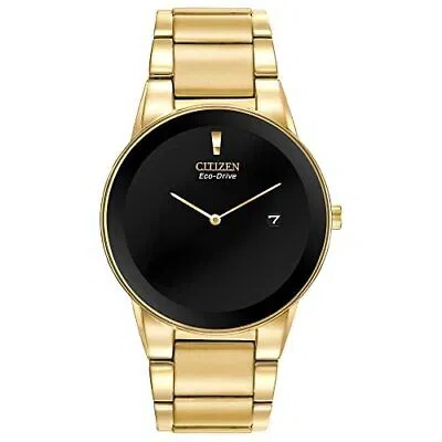 Pre-owned Citizen Eco-drive Analog Black Dial Men's Watch-au1062-56e
