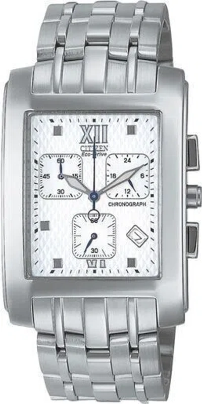 Pre-owned Citizen Eco Drive Analog Chronograph Stainless Steel Men's Watch At0017-52a