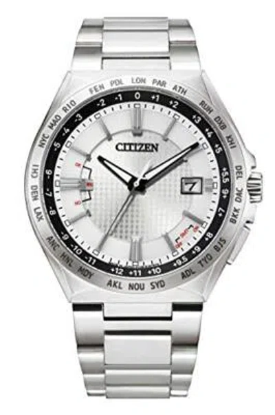 Pre-owned Citizen Eco-drive Attesa Cb0210-54a Direct Flight Atomic Titanium Men's Watch