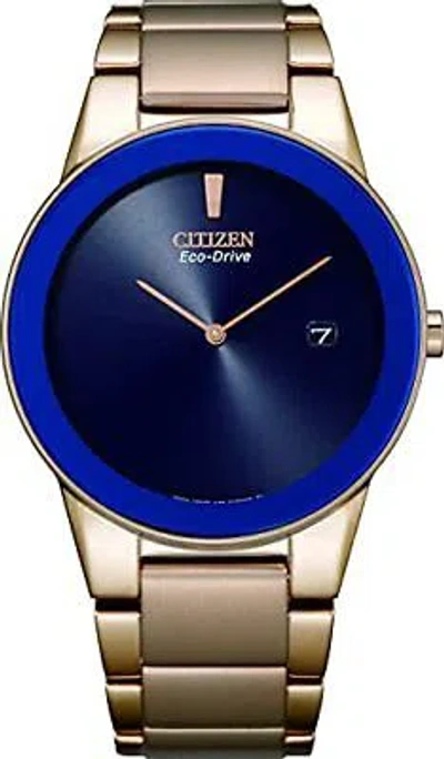 Pre-owned Citizen Eco-drive Axiom Analog Blue Dial Men's Watch-au1066-80l