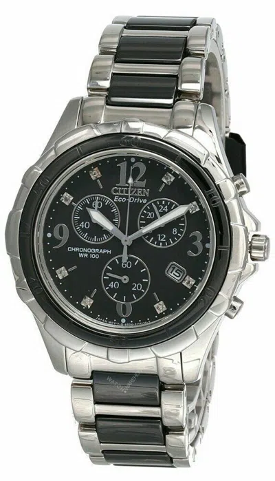 Pre-owned Citizen Eco Drive Black Dial 2-tone Ceramics Men's Watch Fb1241-53e