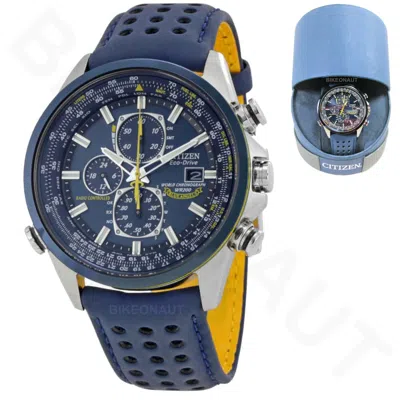 Pre-owned Citizen Eco Drive Blue Angels World Chronograph Watch At8020-03l Display Model In Steel Blue