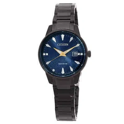 Pre-owned Citizen Eco-drive Blue Dial Ladies Watch Ew2598-83l