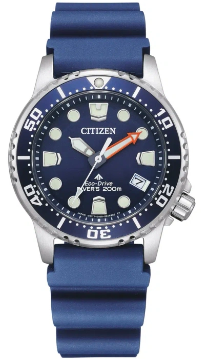 Pre-owned Citizen Eco-drive Blue Dial Promaster Diver Women's Watch Eo2021-05l