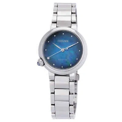 Pre-owned Citizen Eco-drive Blue Mop Ladies Watch Em0910-80n