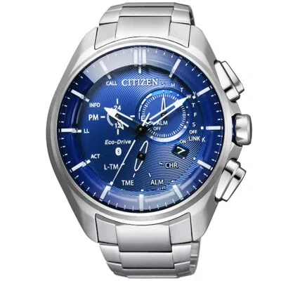 Pre-owned Citizen Eco-drive Bluetooth Bz1040-50l Blue Super Titanium Men Watch In Box