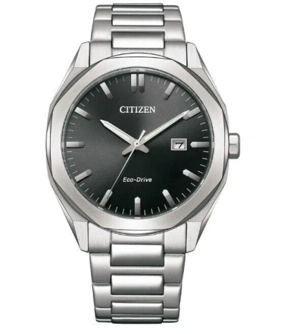 Pre-owned Citizen Eco-drive Bm7600-81e Black Analog Stainless Steel Men's Solar Watch