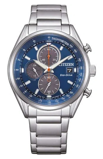 Citizen Eco-drive Bracelet Strap Chronograph Watch, 40mm In Silver