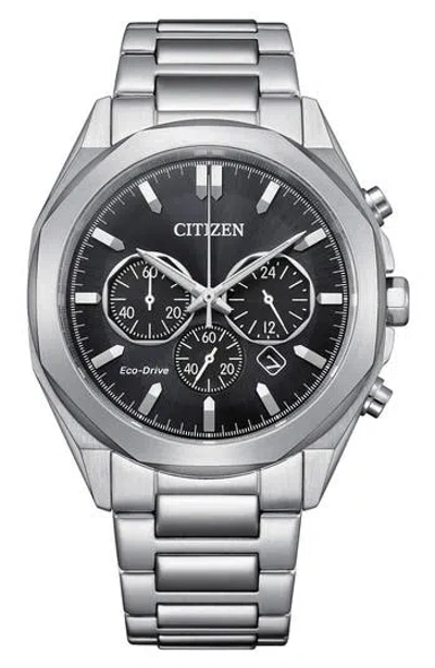 Citizen Eco-drive Bracelet Strap Chronograph Watch, 41mm In Metallic