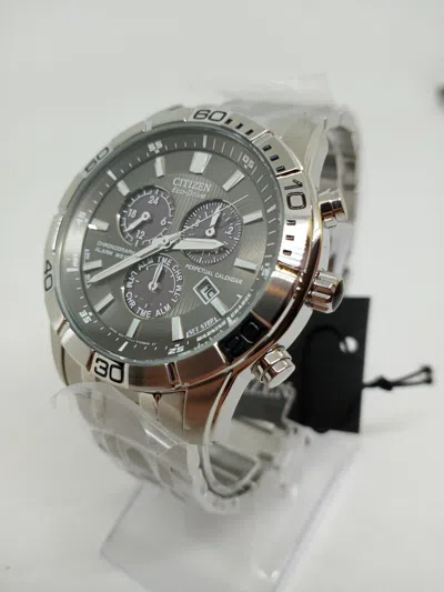 Pre-owned Citizen Eco-drive Brycen Bl5450-54h Men's 44mm Chronograph S/steel Watch