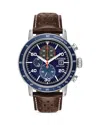 Citizen Brycen Mens Chronograph Brown Leather Strap Watch Ca0648-09l In Blue/brown