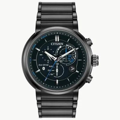 Pre-owned Citizen Eco-drive Bz1005-51e Proximity Black Stainless Steel 46mm Men's Watch