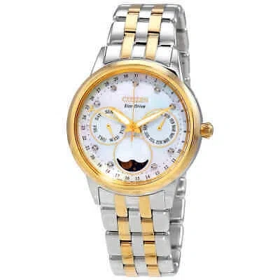 Pre-owned Citizen Eco-drive Calendrier Chronograph Diamond Ladies Watch Fd0004-51d
