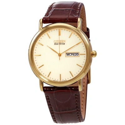 Citizen Eco-drive Champagne Dial Ladies Watch Bm8242-08p In Brown / Champagne / Gold Tone