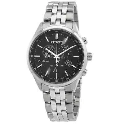 Pre-owned Citizen Eco-drive Chronograph Black Dial Men's Watch At2140-55e