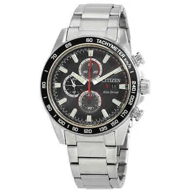 Pre-owned Citizen Eco-drive Chronograph Black Dial Men's Watch Ca0780-87e