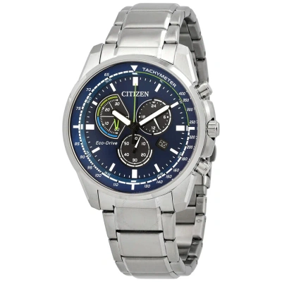 Citizen Eco-drive Chronograph Blue Dial Men's Watch At1190-87l In Gray