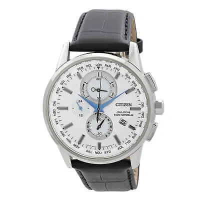 Pre-owned Citizen Eco-drive Chronograph White Dial Men's Watch At8110-11a