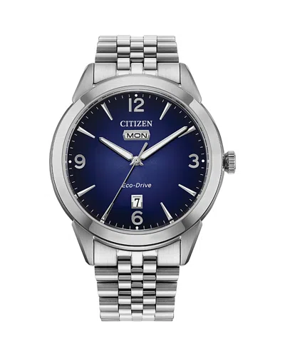 Citizen Eco Drive Classic Rolan Watch, 41mm In Blue/silver