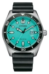Citizen Eco Drive Classic Sport Silicone Strap Watch, 43mm In Black