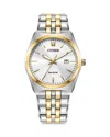Citizen Corso Mens Two Tone Stainless Steel Bracelet Watch Bm7334-58b In White/gold