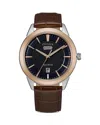 Citizen Mens Brown Leather Strap Watch Aw0096-06l In Navy