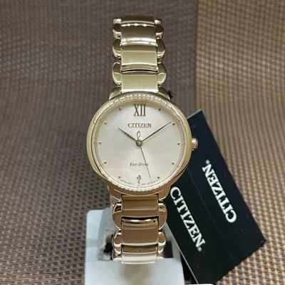 Pre-owned Citizen Eco-drive Em0922-81x Rose Gold Sakura Pink Analog Ladies Elegant Watch