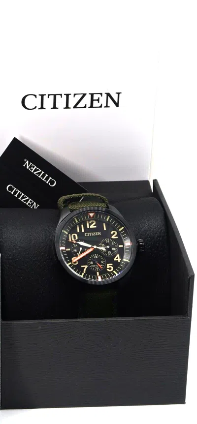 Pre-owned Citizen Eco-drive Garrison Sport Casual Black Dial Men's Watch Bu2055-16e