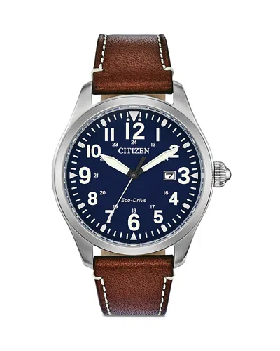 Citizen Eco-drive Garrison Weekender Watch, 42mm In Blue/brown