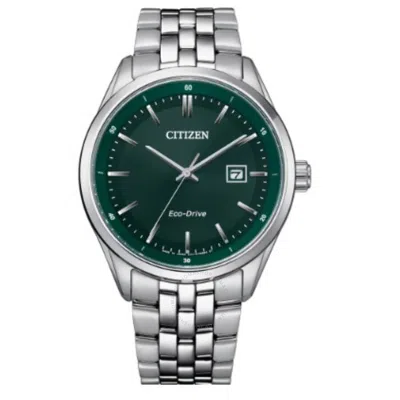 Citizen Eco-drive Green Dial Men's Watch Bm7569-89x In Green/silver Tone