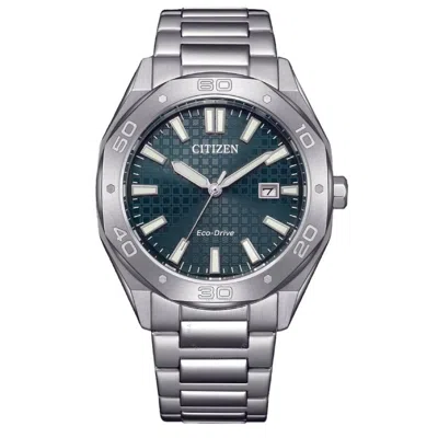 Citizen Eco-drive Green Dial Men's Watch Bm7630-80x In Green/silver Tone