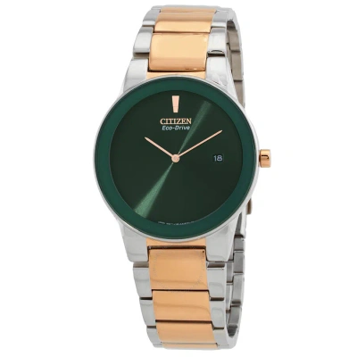 Citizen Eco-drive Green Dial Two-tone Men's Watch Au1064-85x In Two Tone  / Gold Tone / Green / Rose / Rose Gold Tone