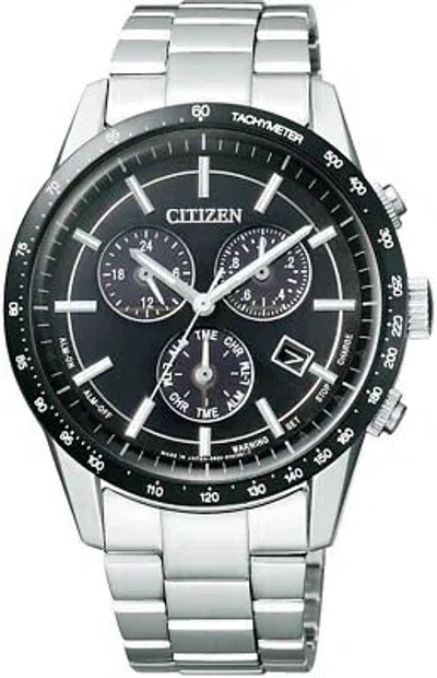 Pre-owned Citizen Eco-drive Lairon Eve Metal Face Chronograph Bl5594-59e Men's Watch In Dial Color - Black