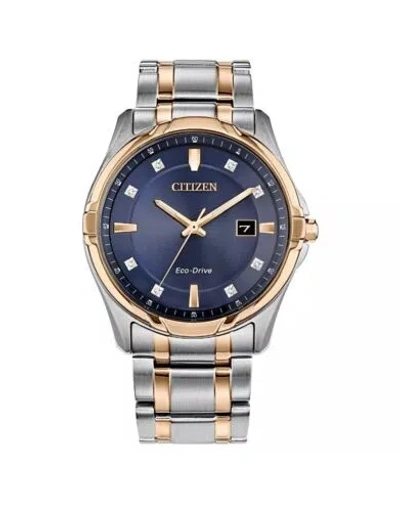 Pre-owned Citizen Eco-drive Men's Calendar Diamond Accents Silver Watch 40mm Bm7506-54l