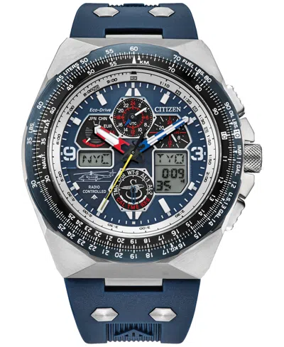 Citizen Eco-drive Men's Chronograph Promaster Air Special Edition Sikorsky Skyhawk Blue Rabber Strap Watch 4