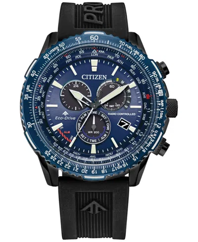 Citizen Eco-drive Men's Chronograph Promaster Sky Black Strap Watch 46mm