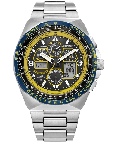 Citizen Eco-drive Men's Chronograph Promaster Skyhawk A-t Blue Angels Stainless Steel Bracelet Watch 46mm In No Color