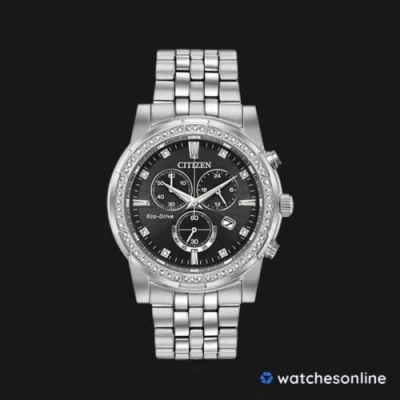 Pre-owned Citizen Eco-drive Men's Chronograph Silver-tone Bracelet Watch 42mm At2450-58e