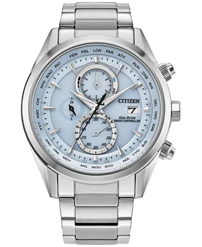 CITIZEN ECO-DRIVE MEN'S CHRONOGRAPH SPORT LUXURY RADIO CONTROL STAINLESS STEEL BRACELET WATCH 43MM