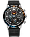 Citizen Eco-drive Men's Chronograph Star Wars Rebel Starfighter Black Leather Strap Watch 44mm Box Set